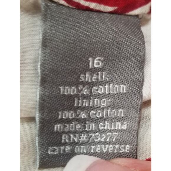 Apt 9 Career Classic Graphic Fit & Flare Skirt Cream Rust Browns Pls Size 16 - Picture 6 of 6